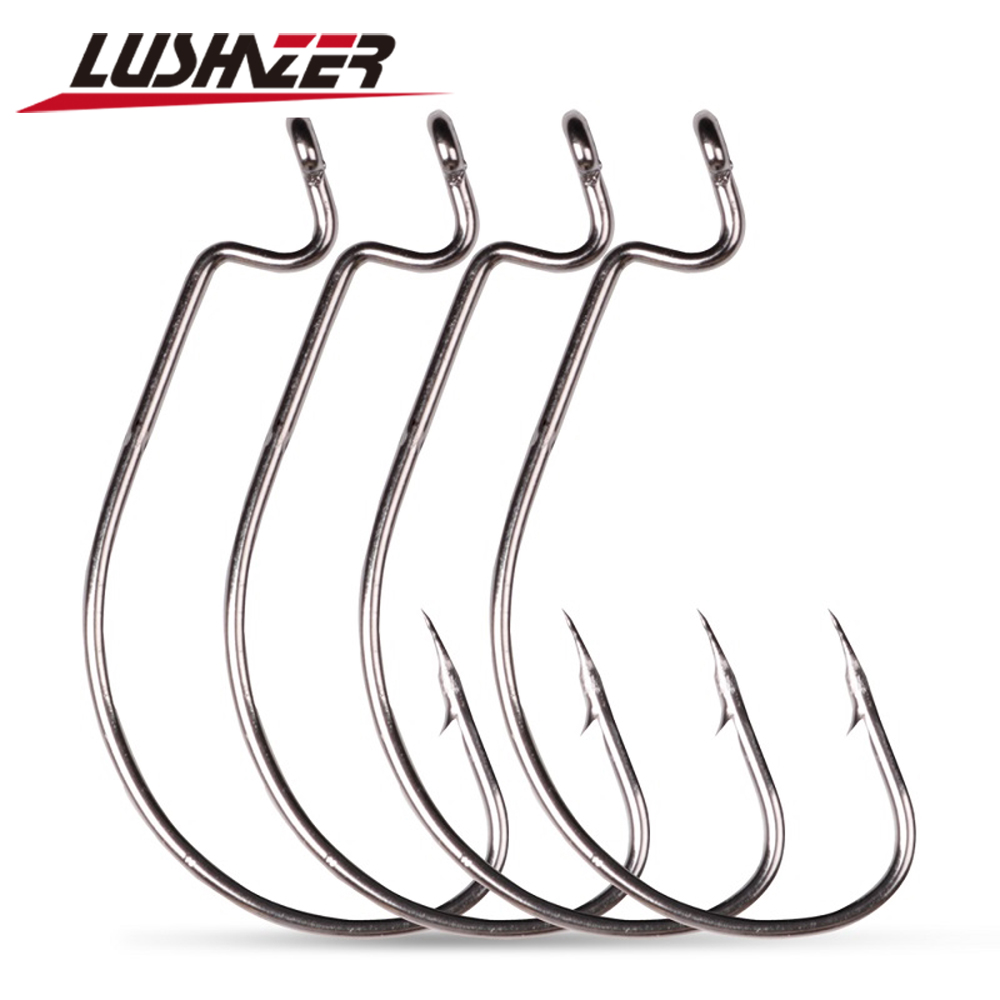 Fishing Hook Assortment - LUSHAZER 10 ピース/ロット炭素鋼釣りフックジグクランクビッグバスフックリードジグヘッドクランク有刺フックソフト釣りルアー用
