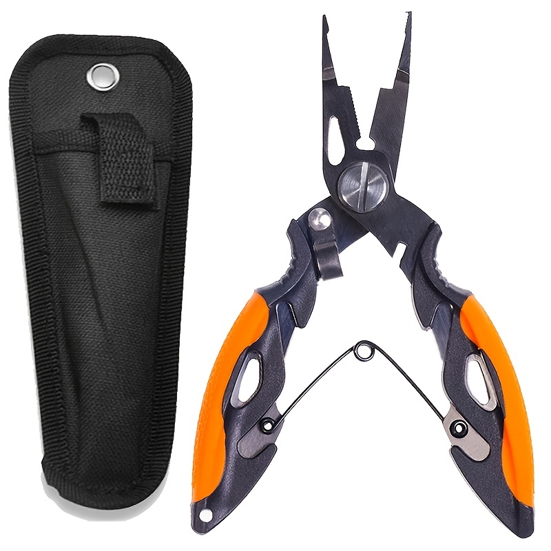 Fishing Hook Remover - 1個入り、耐久性に優れたステンレス製釣り用プライヤー。ルアー用カッターとフックリムーバー付き。アウトドアでの釣りに欠かせない道具。（12.5cm/4.92インチ）