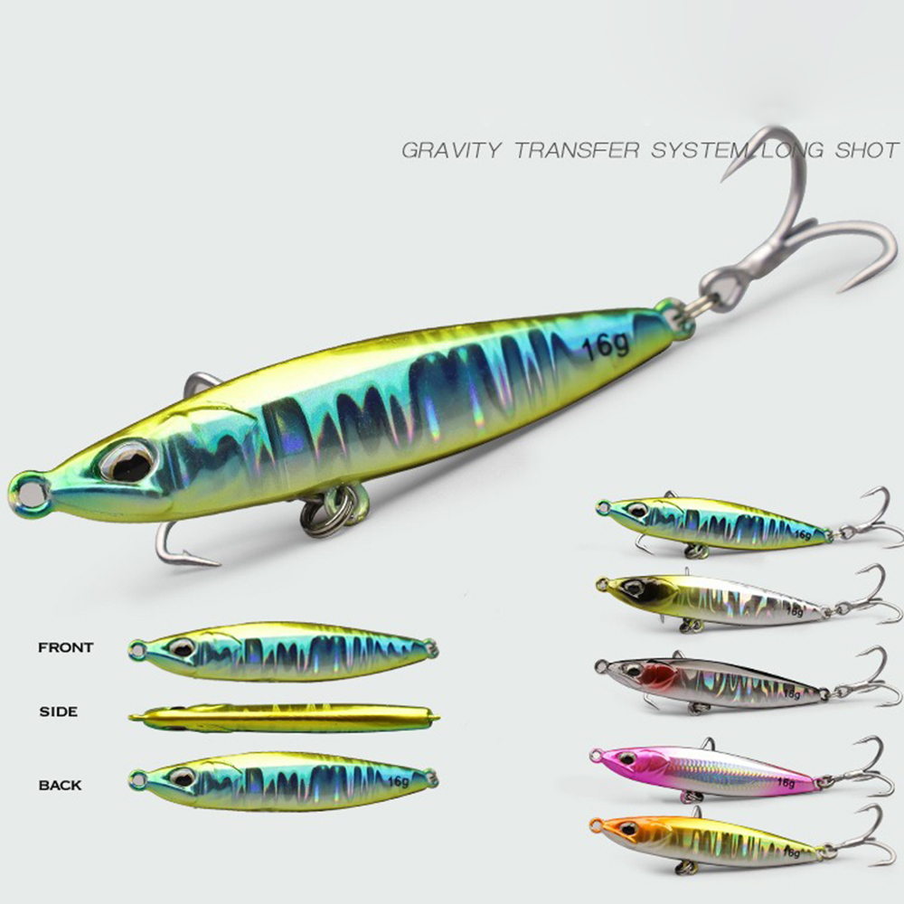 ジグ釣りルアー メタルジギングベイト 9g 16g 21g  - Fishing Hook Treble のレビューと価格