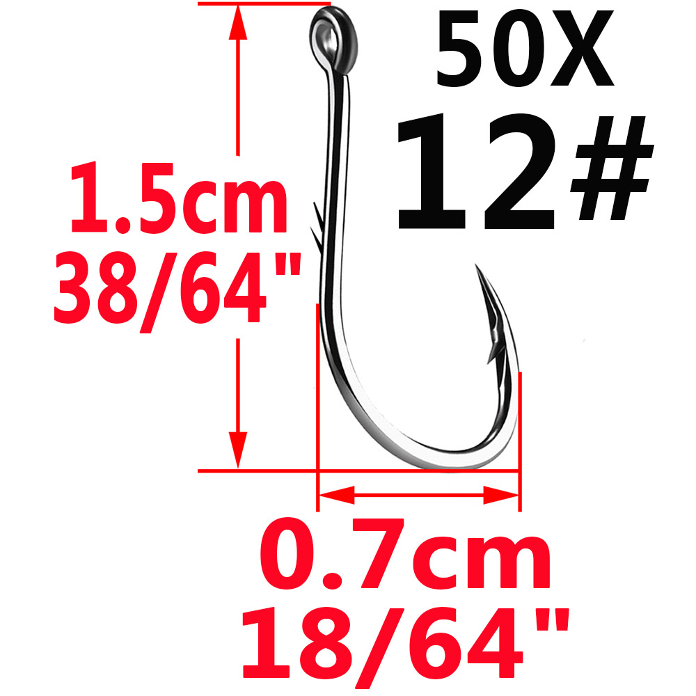 50個iseamaサークル鯉目釣りフックサイズ12 9 6  - Fishing Hook Assortment のレビューと価格