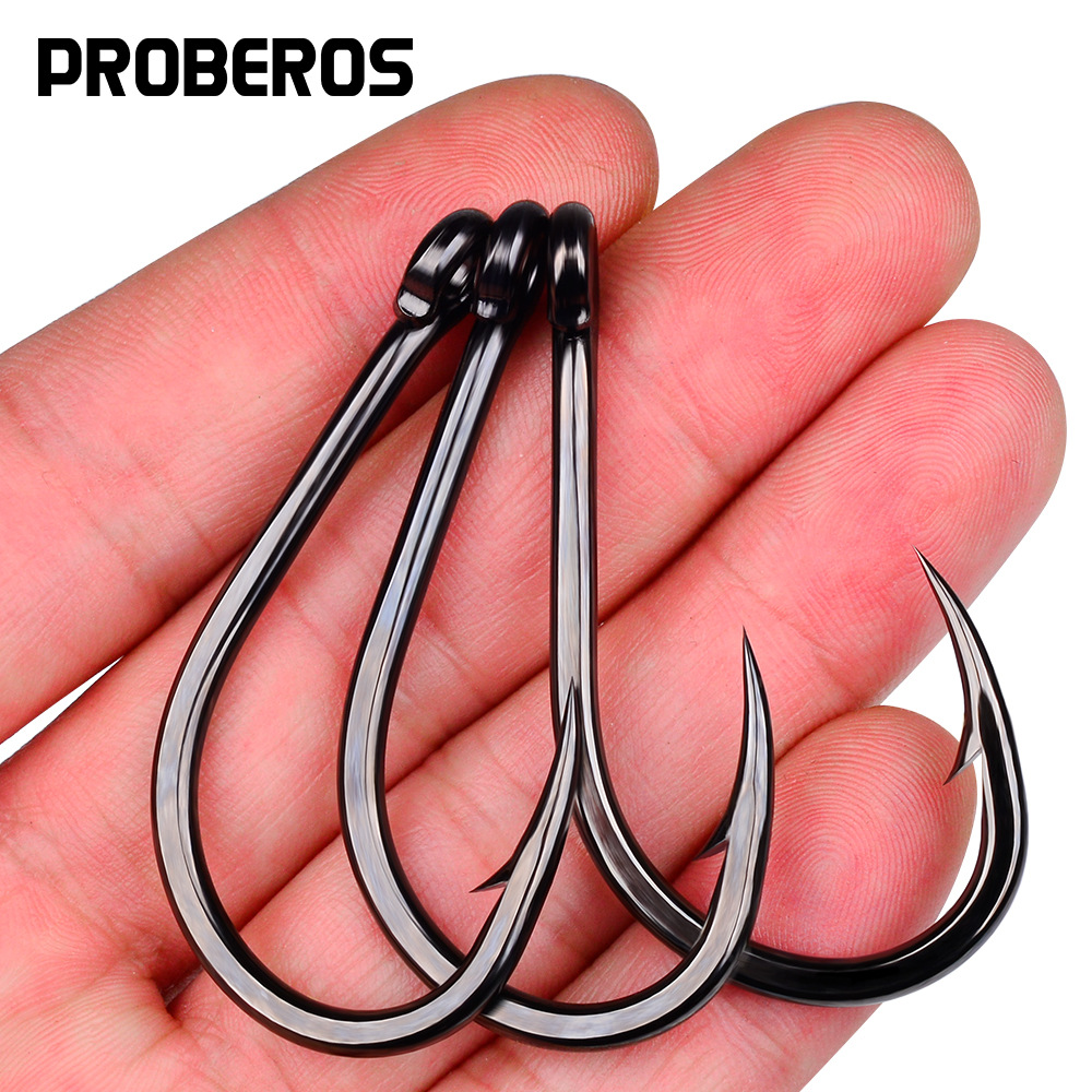 10 個高炭素鋼有刺鉄線チューブアイ釣りフックリング付き海水 - Fishing Hook Assortment のレビューと価格